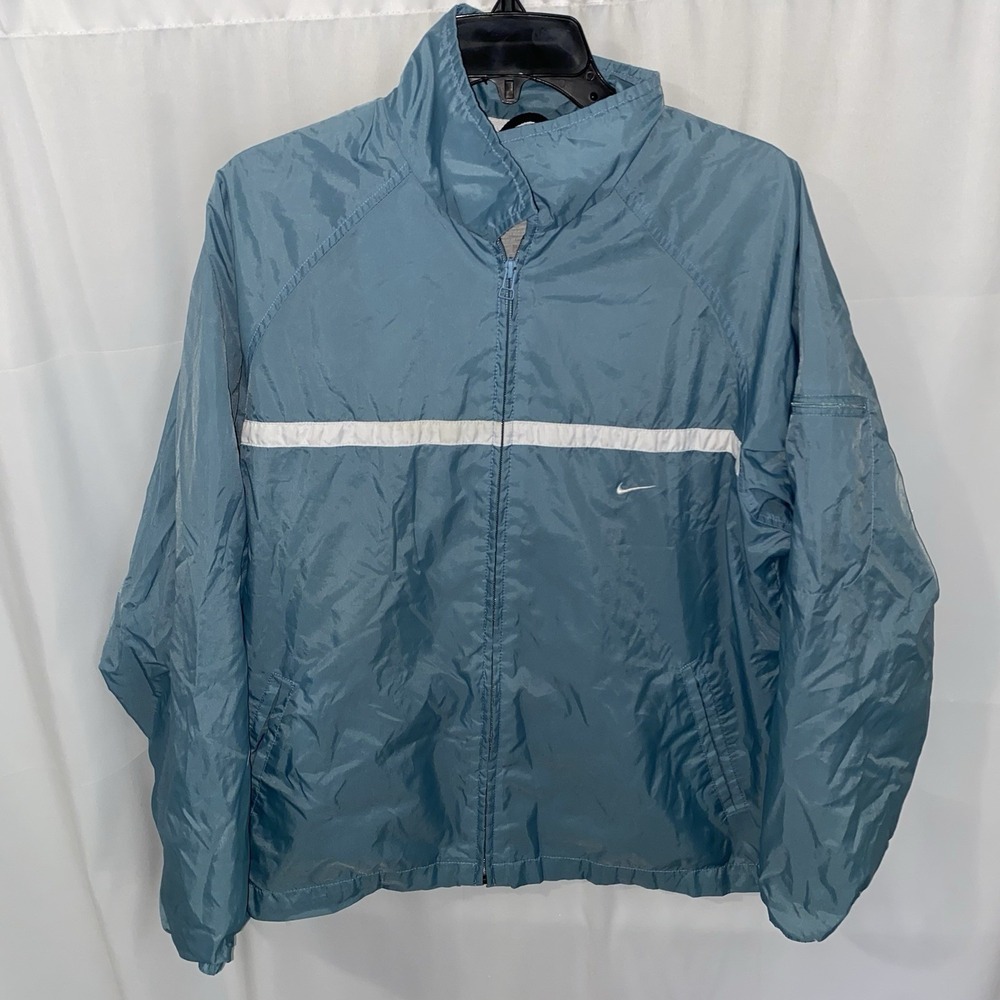 Vintage Y2K Nike Full Zip Windbreaker Jacket Mini Swoosh Womens Medium 8-10